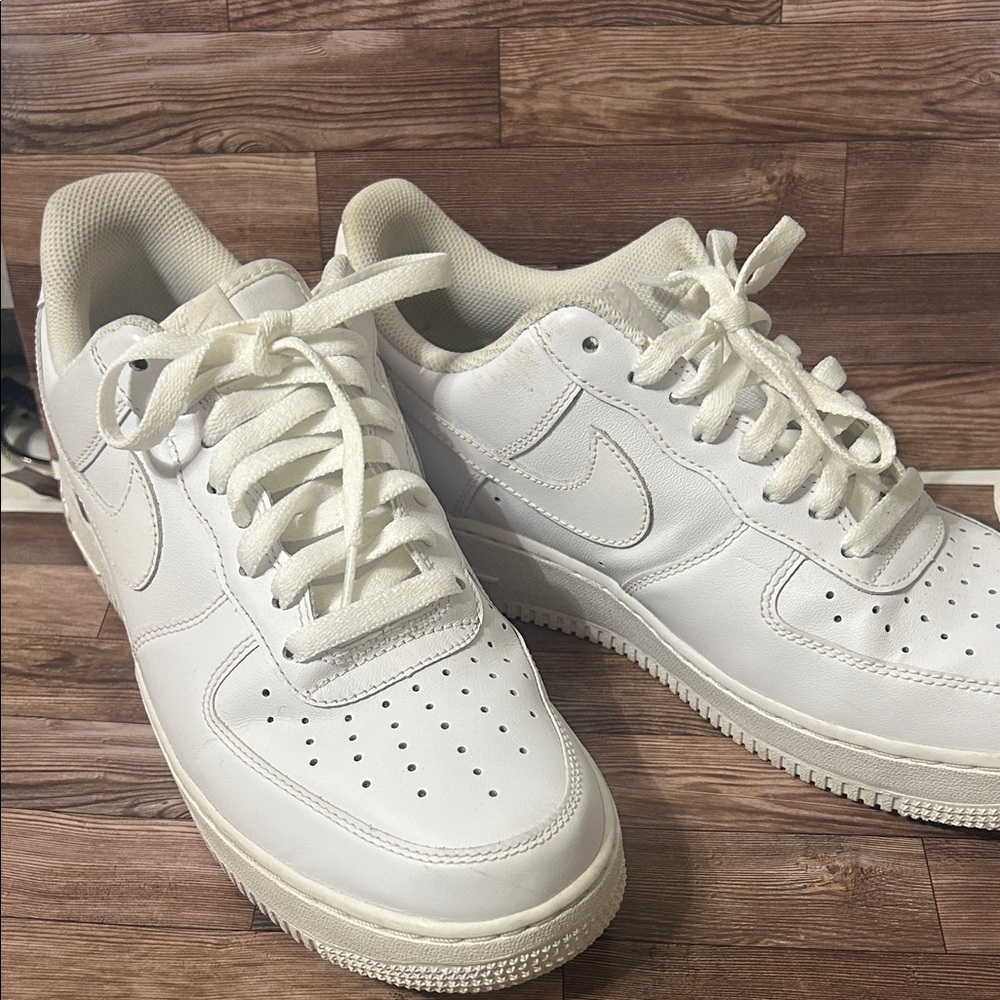 Nike Men's Air Force 1s Low Top Classic White Sneakers #MS1000GA